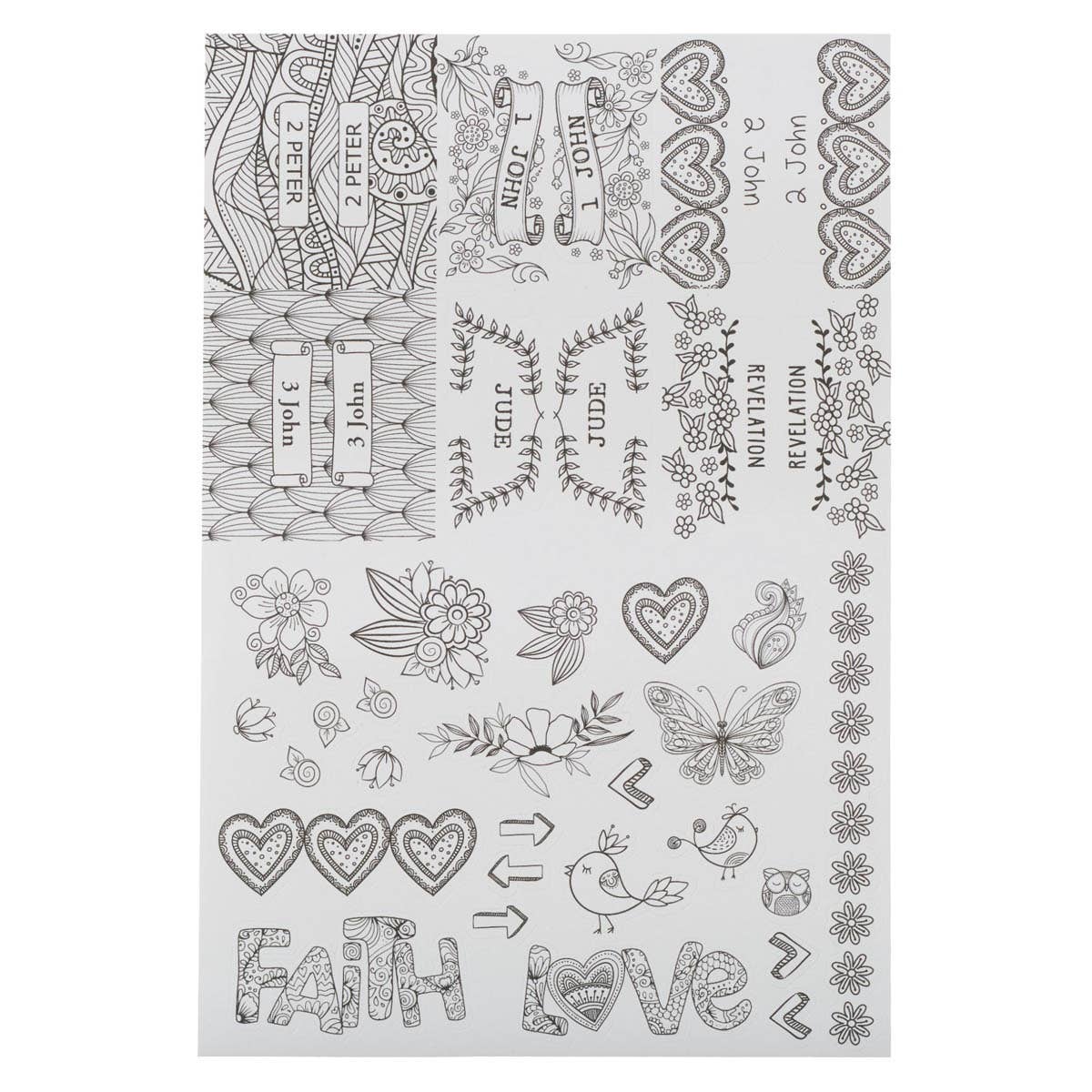 Bible Indexing Tabs Colorable Style 2