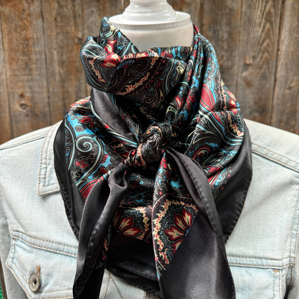 Black Floral Wild Rag / Scarf