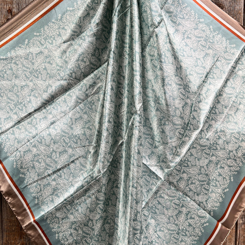 Seafoam & Cream Paisley Wild Rag/Scarf