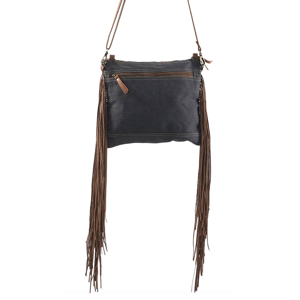 Fringe Benefits Crossbody Upcycled Canvas Bag