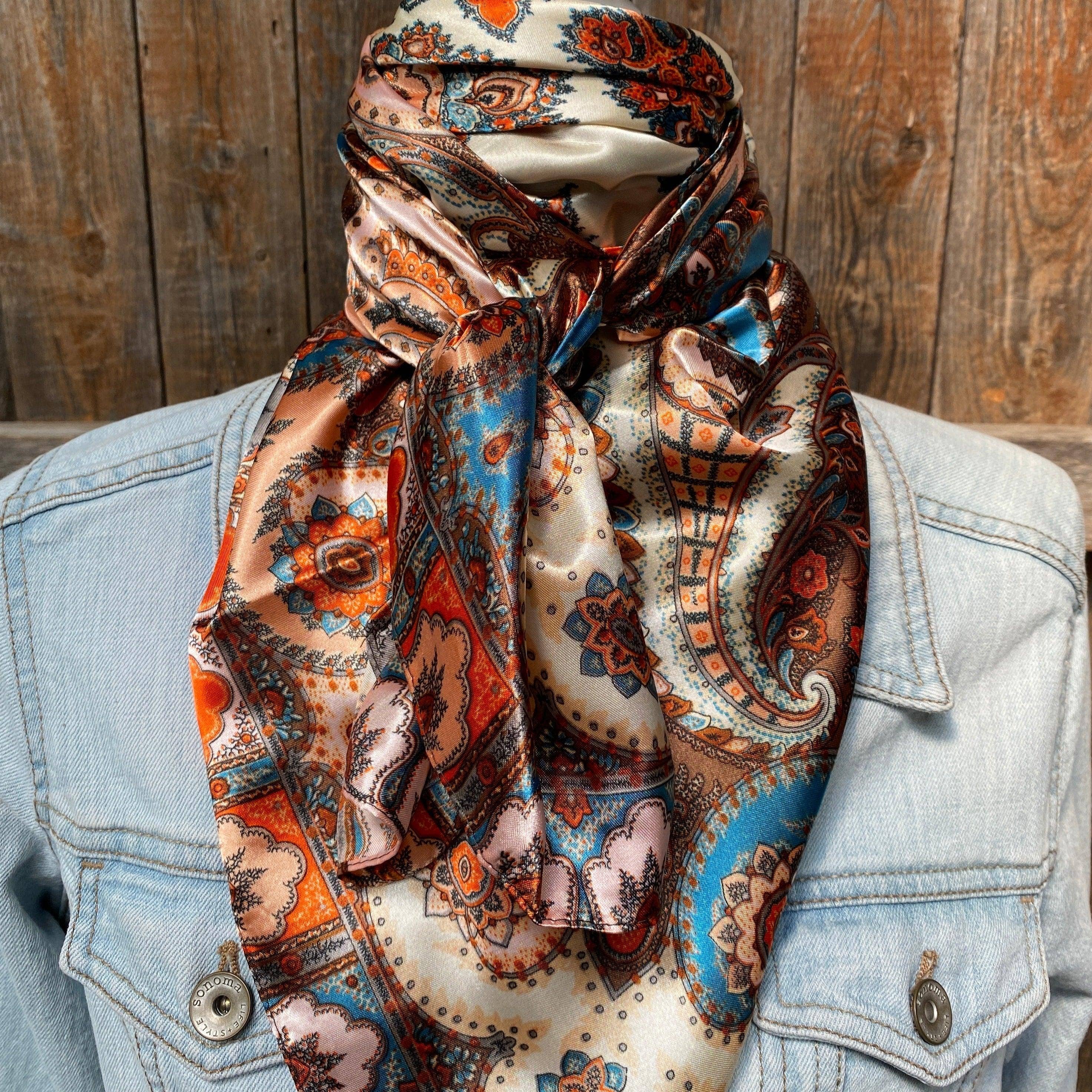 Tan & Cream Paisley Wild Rag/Scarf