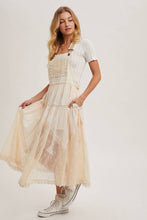 Load image into Gallery viewer, LACE EMBROIDERED TULLE BIB MAXI DRESS
