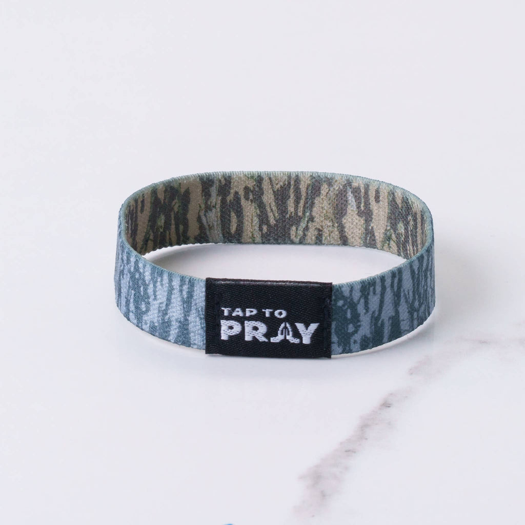 Tap To Pray™ Wristbands - Tree Bark Camo Brown & Grey