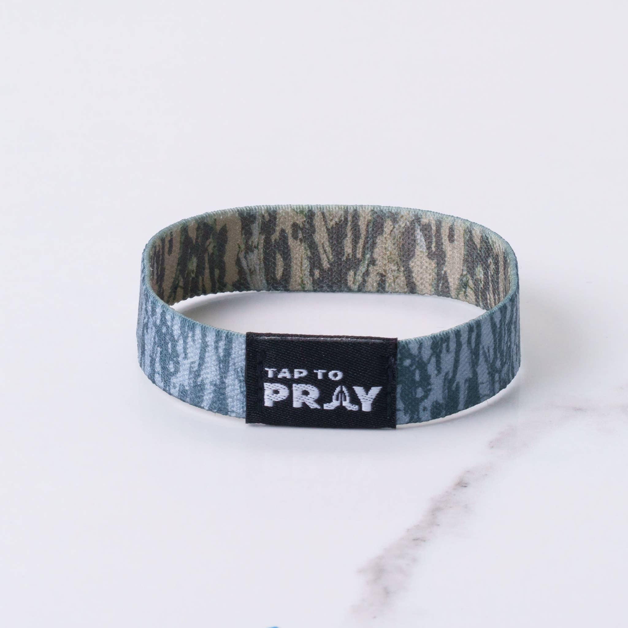 Tap To Pray™ Wristbands - Tree Bark Camo Brown & Grey