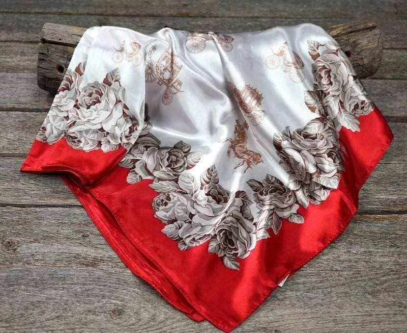 Red & Wine Floral Wild Rag / Scarf