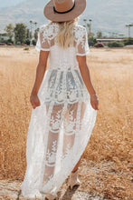 Load image into Gallery viewer, Willa Short Sleeve Crochet Lace Duster
