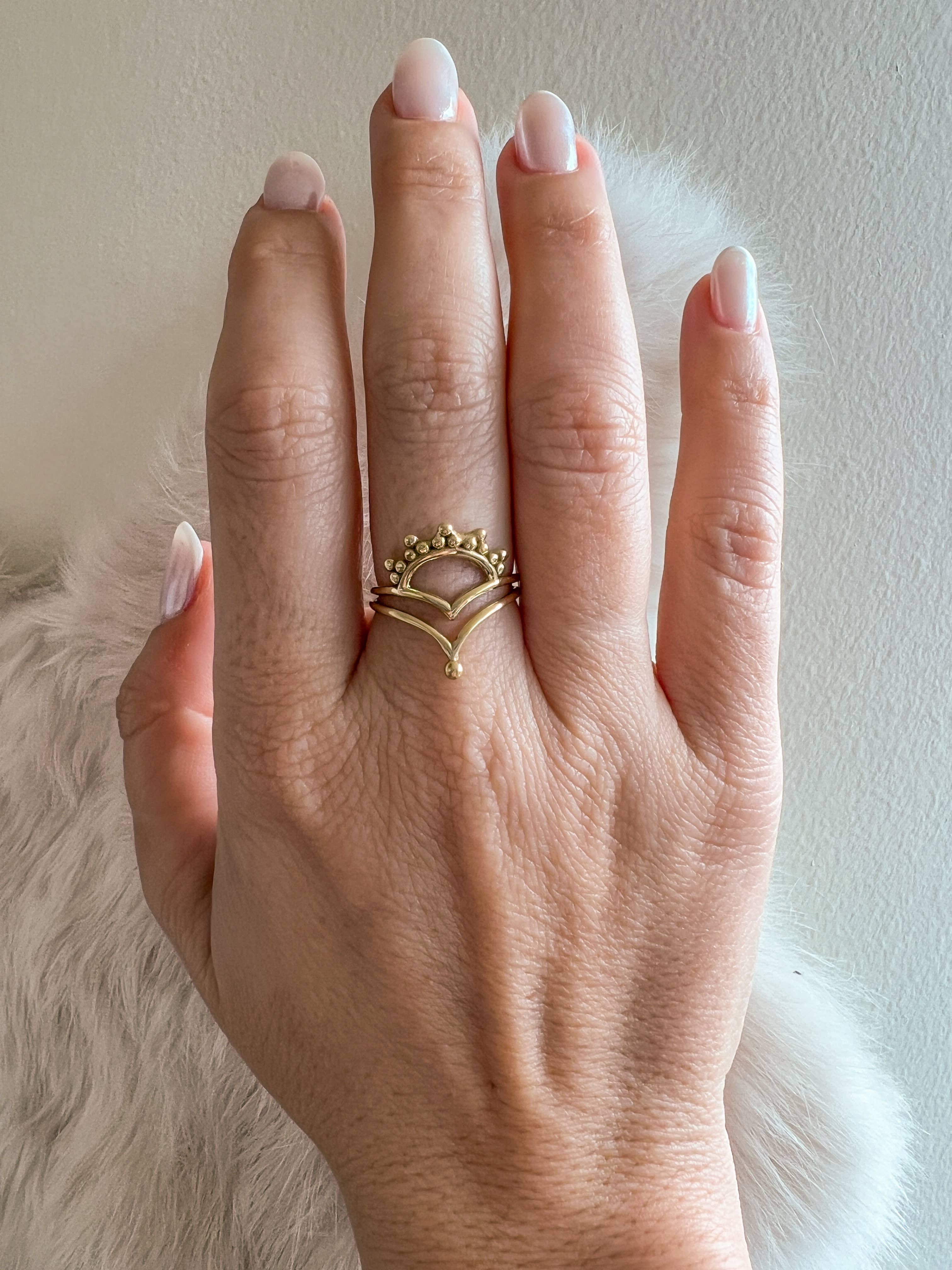 Double Crown Brass Ring