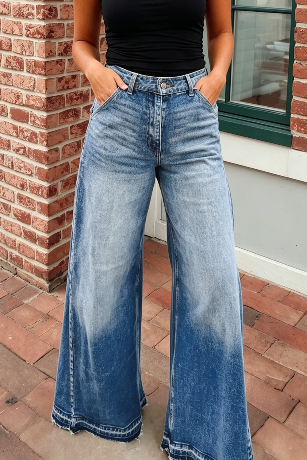 So So Good-Seam Gathering Flare Leg Jeans