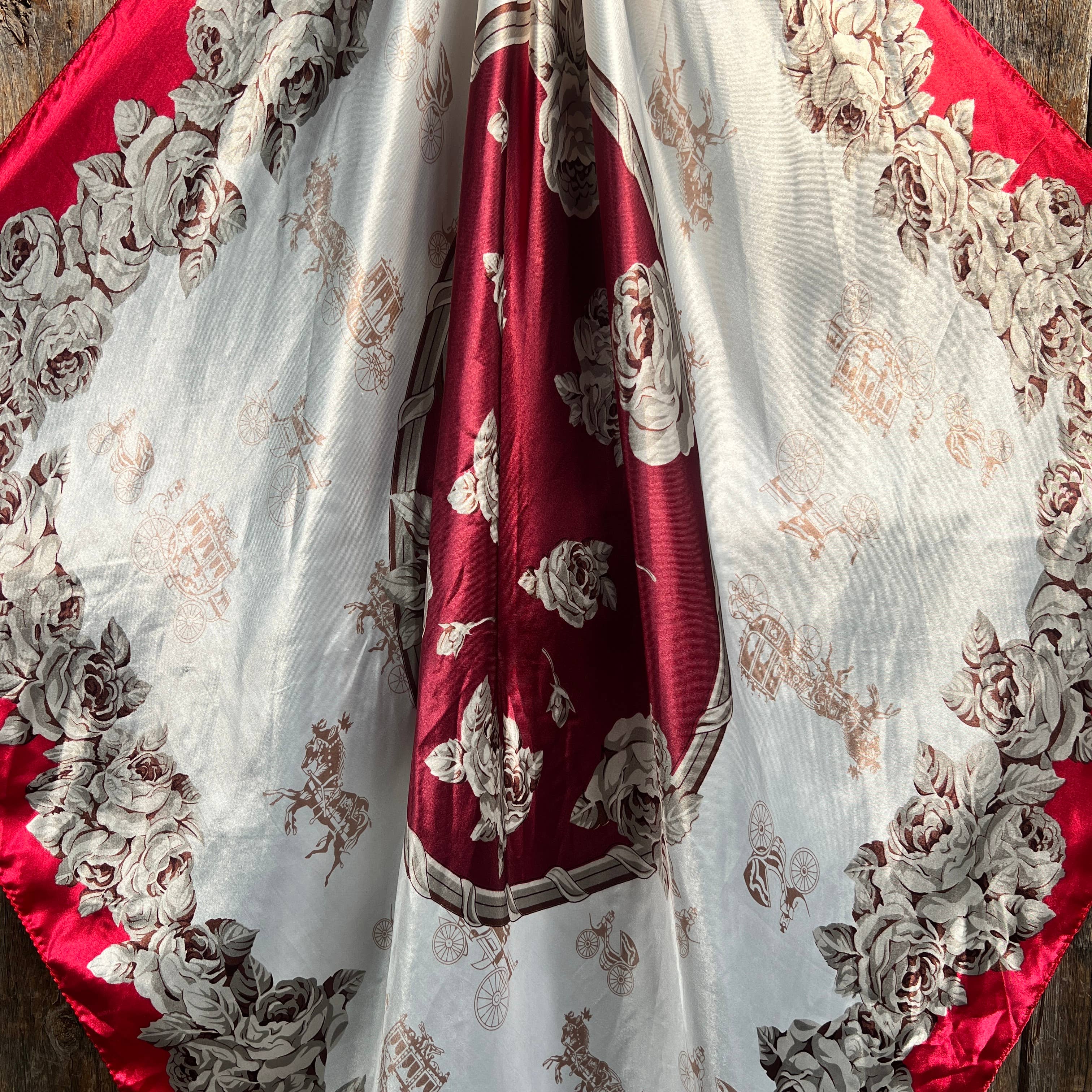 Red & Wine Floral Wild Rag / Scarf