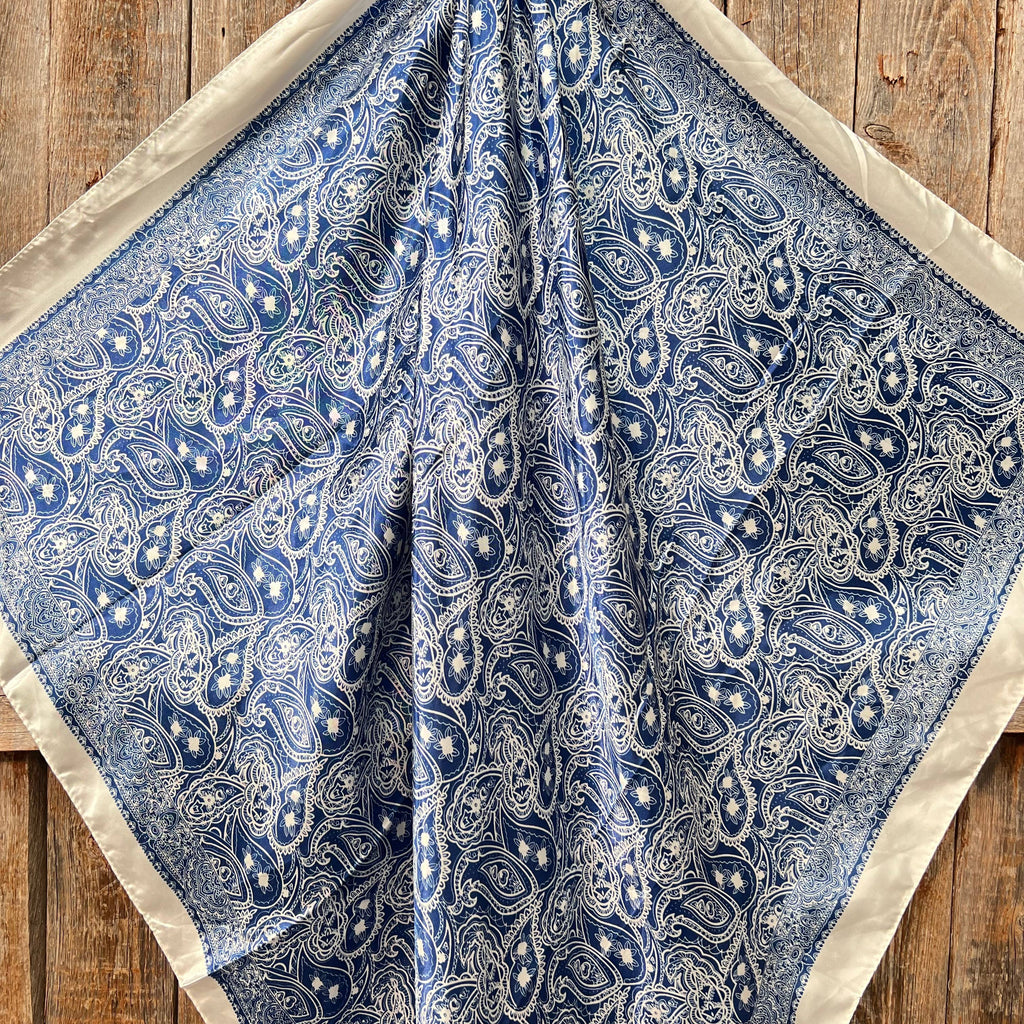 Blue & White Paisley Wild Rag