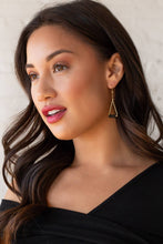 Load image into Gallery viewer, Dream Girl Gold &amp; Black Dangle Earrings
