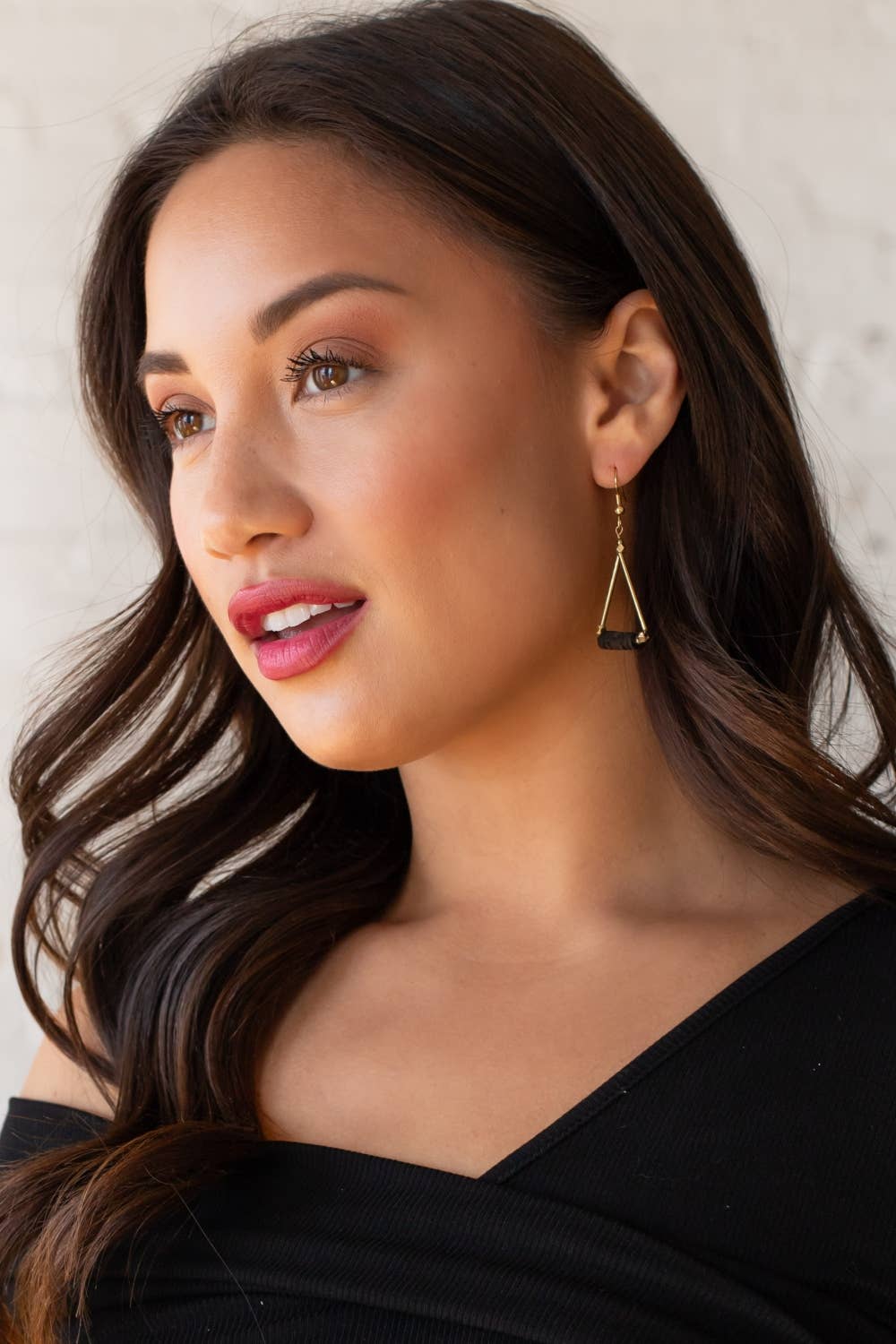 Dream Girl Gold & Black Dangle Earrings