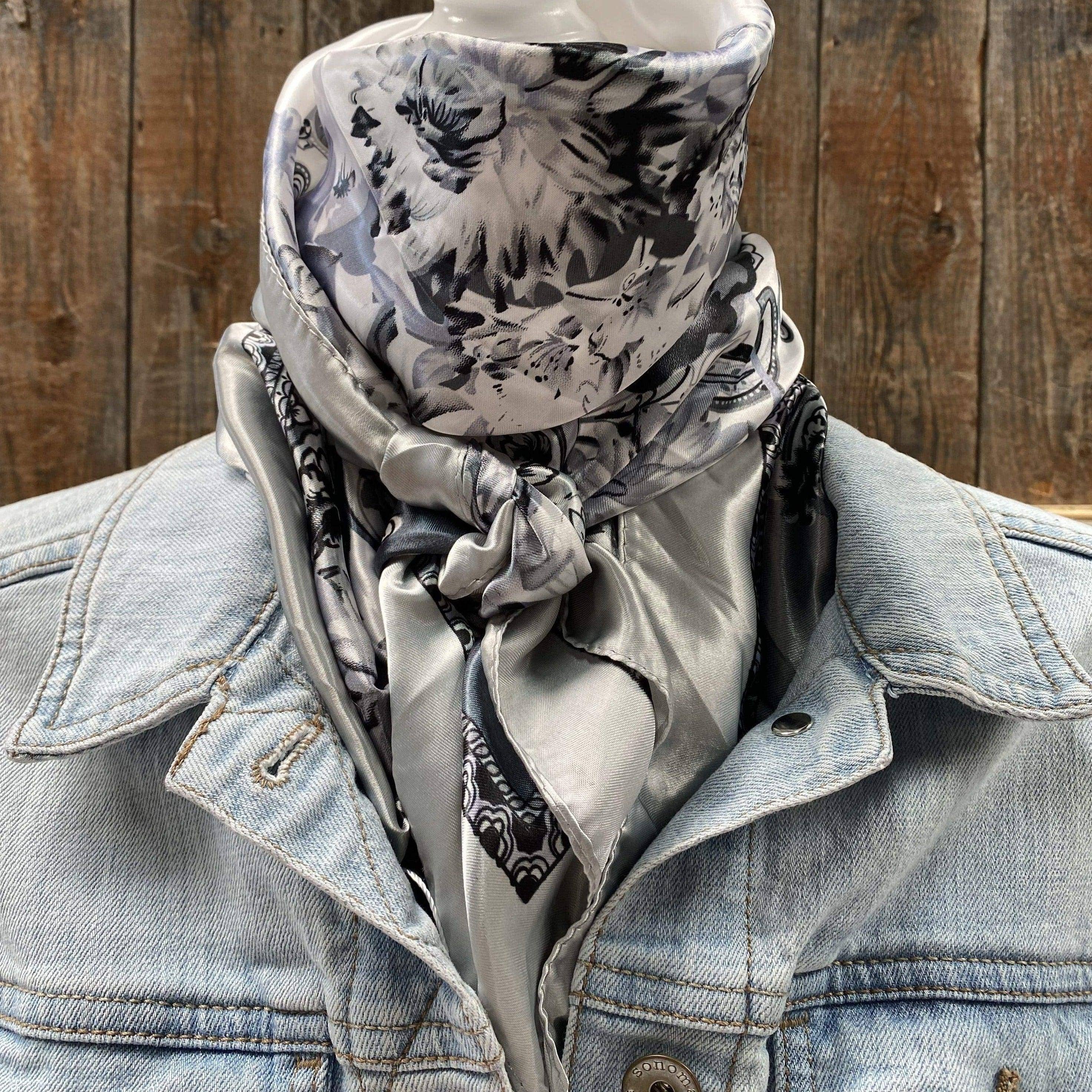 Silver & White Paisley Wild Rag/Scarf
