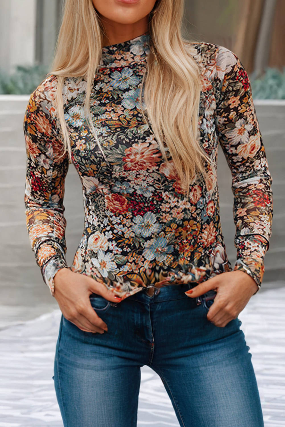 I Need You More Floral Mesh Blouse