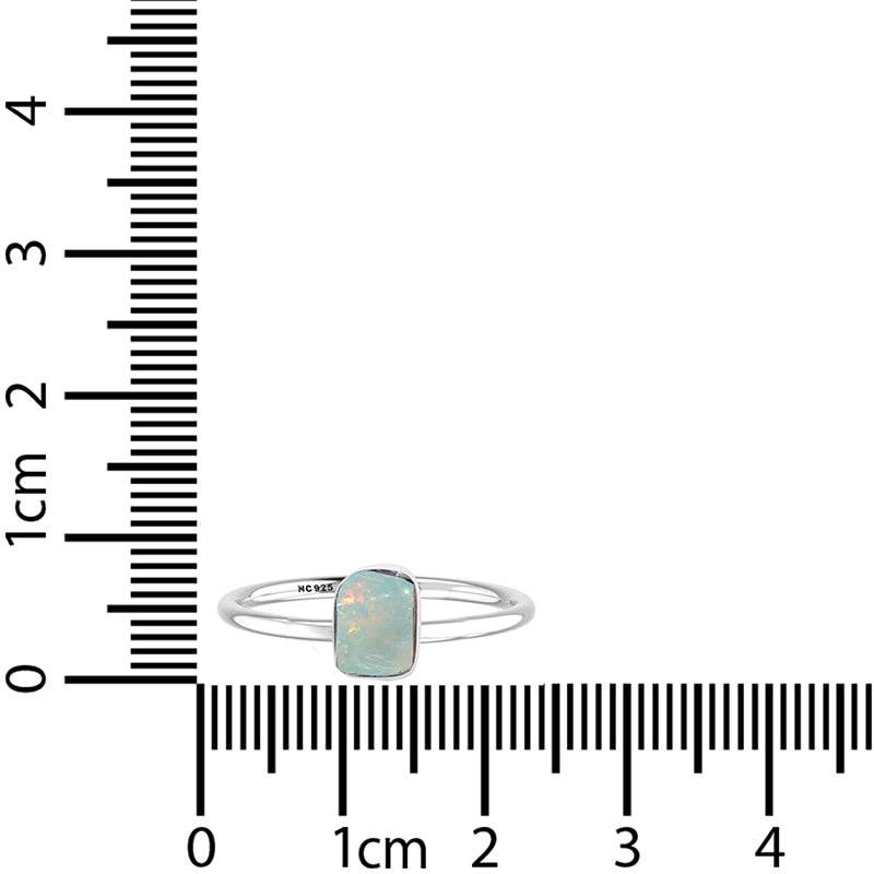 Natural Ethiopian Opal Stackable Rings in Sterling Silver