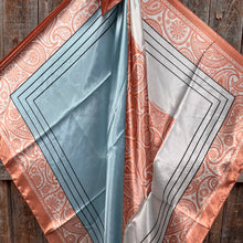 Load image into Gallery viewer, 35X35&quot; Soft Pink and Blue Paisley Wild Rag / Scarf WR3388
