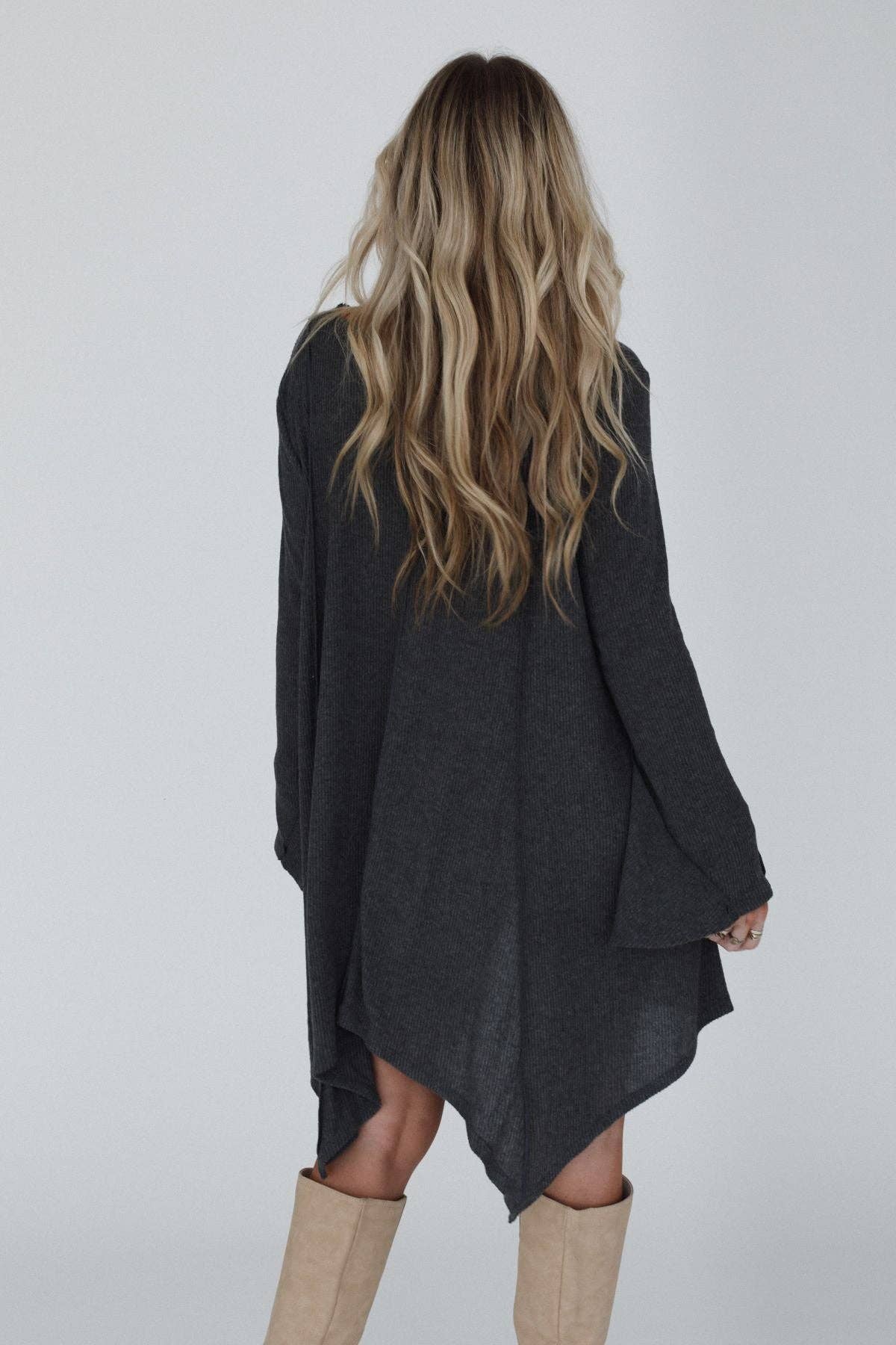Takin’ Chances Dress - Charcoal