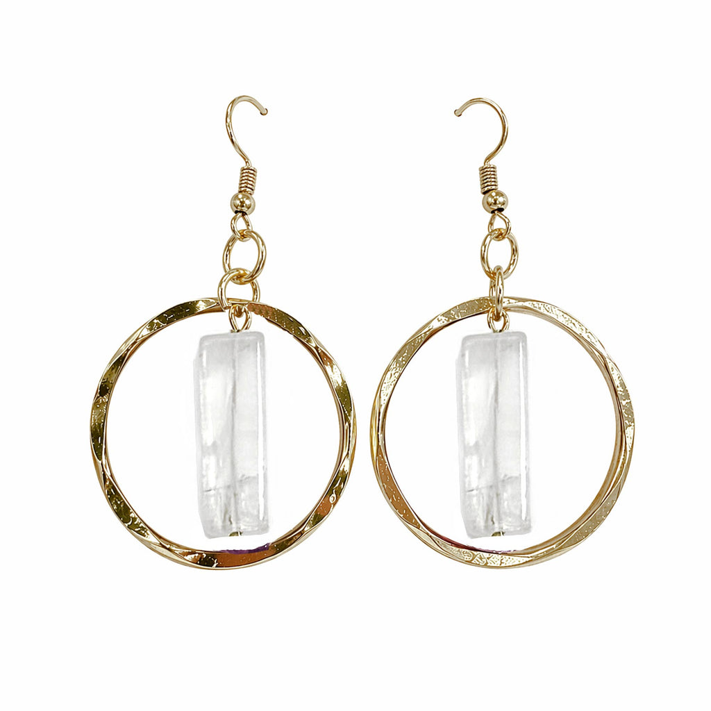 Akriti Quartz Circle Handcrafted Gold Earrings