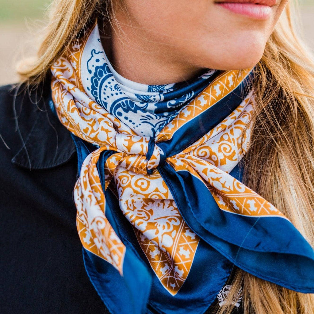 Blue Two-Toned Paisley Wild Rag/Scarf WR3300