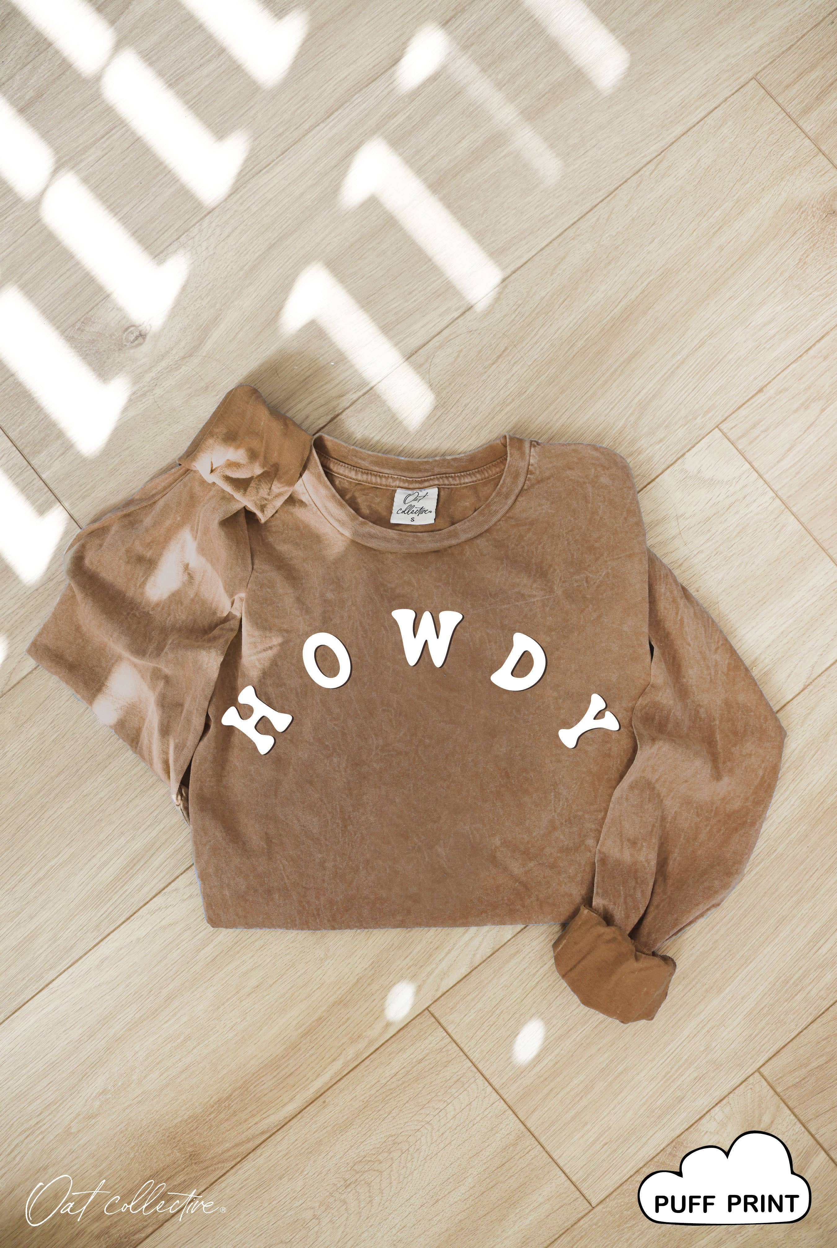 HOWDY Puff Mineral Washed Long Sleeve Graphic