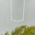 CZ Curved Cluster Necklace