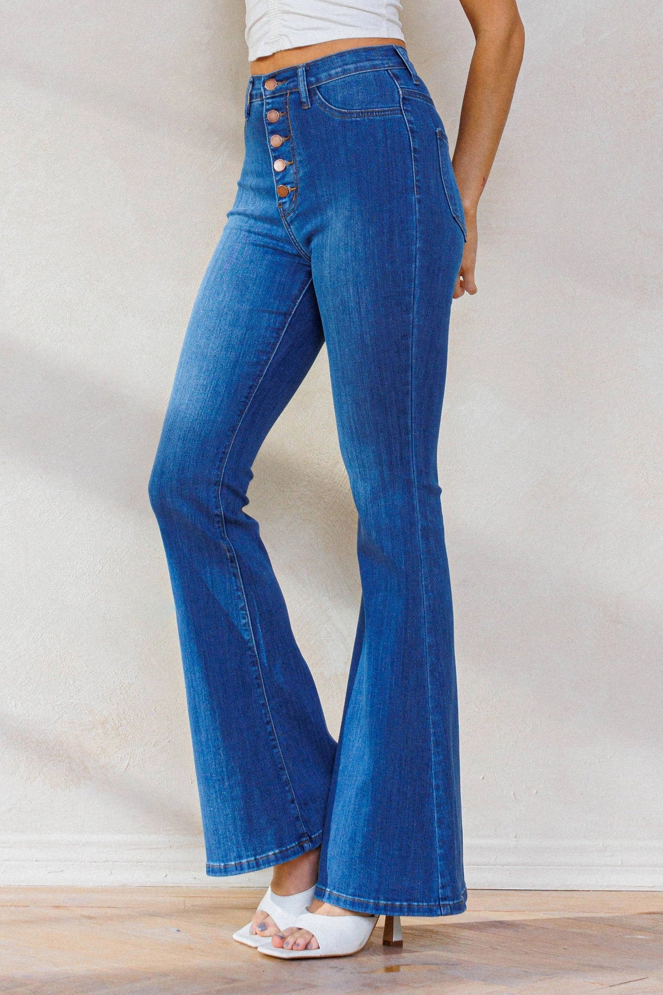 Button It Up - Bell Bottom Jeans