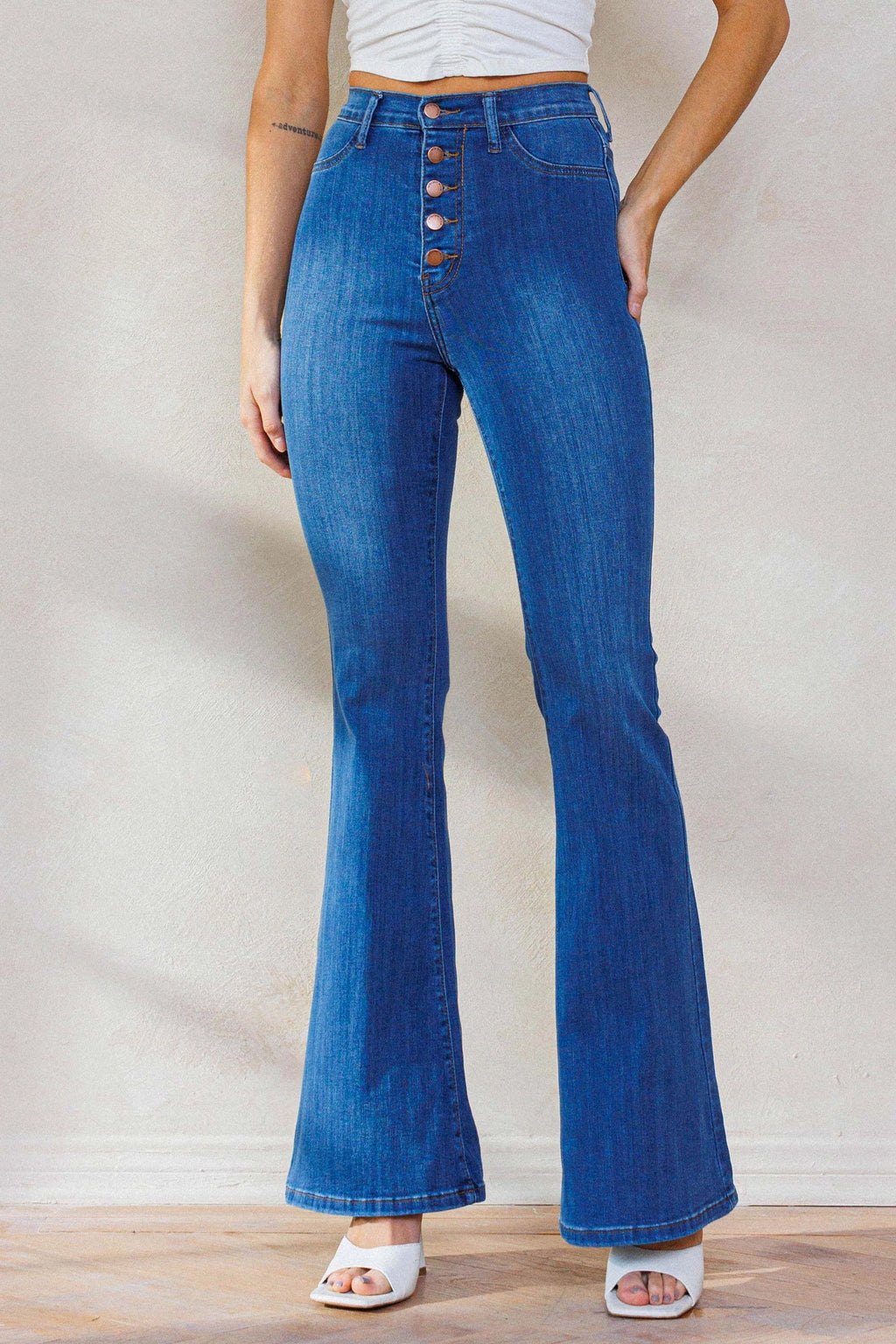 Button It Up - Bell Bottom Jeans