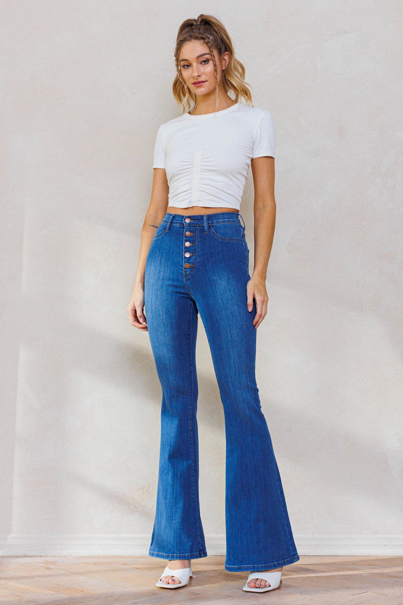 Button It Up - Bell Bottom Jeans