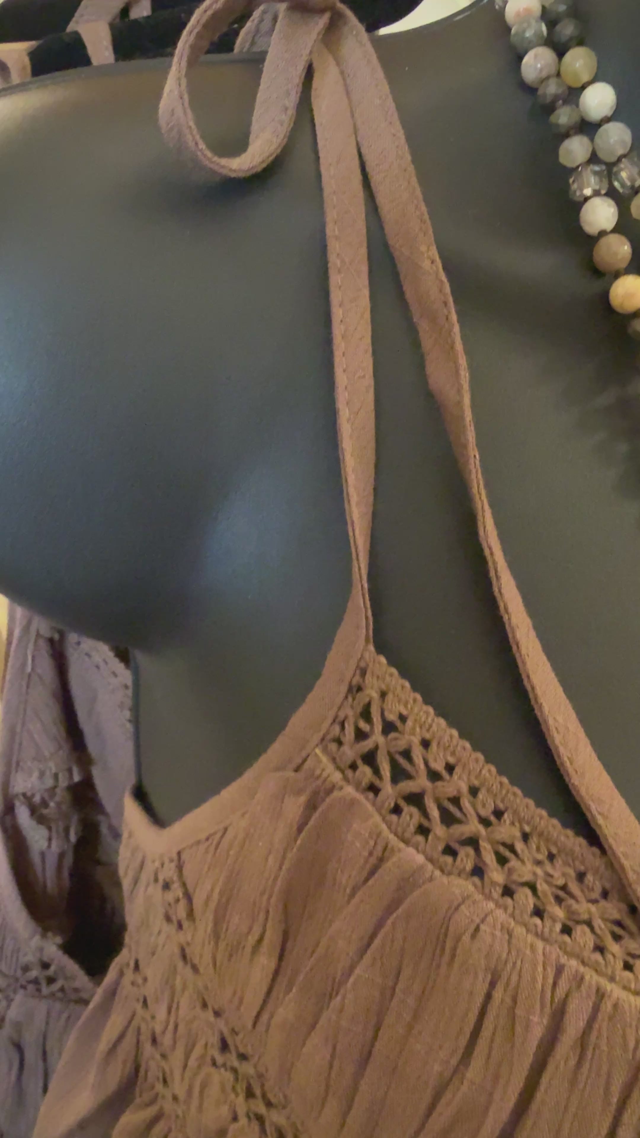 Whispering Waltz-Flowy Cami with Crochet Trim