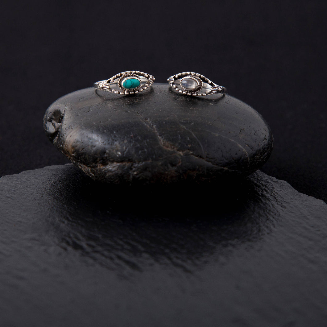 Firm Foundation Nepalese Sterling Silver Turquoise Stone Ring