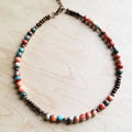 Arizona Sunset Turquoise Beaded Collar Length Necklace
